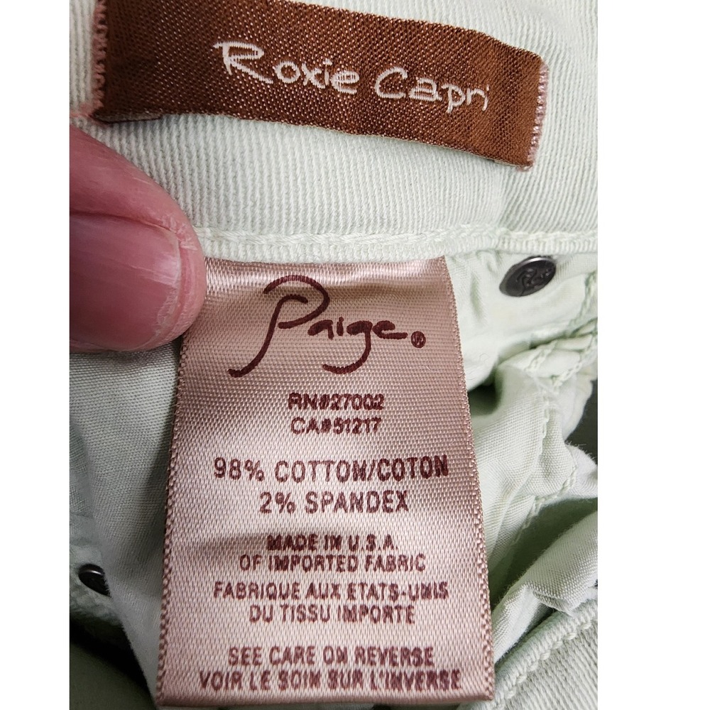 Paige Roxie Capri Womens Jeans Size 27 Pastel Green Denim Pants - Picture 9 of 11